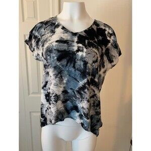 Rock & Republic womens Gray Black Tie Dye Top Size L